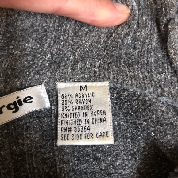 Gray Wide Neck Cowell Sweater, Long Sleeves, Size Medium - Picture 6 of 7